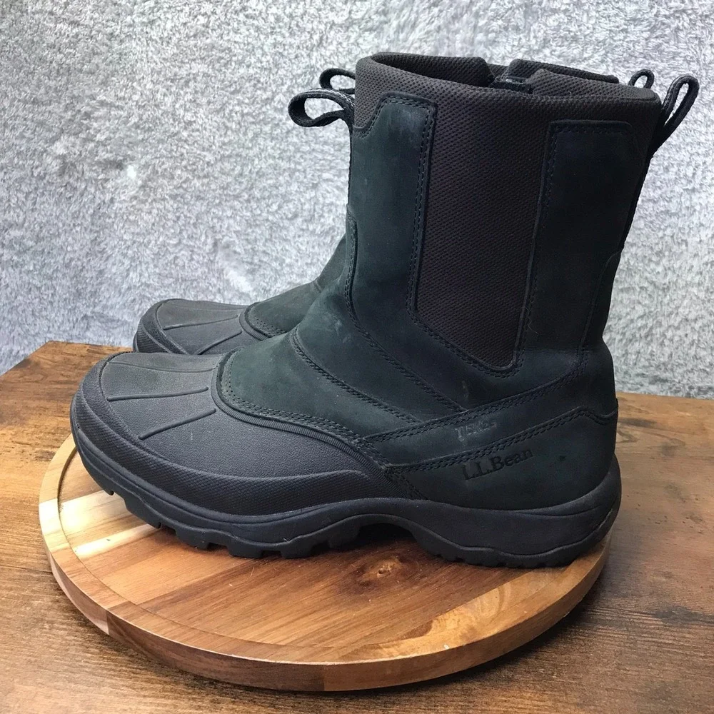 LL Bean Tek 2.5 Storm Chaser 5 Chelsea Boots Mens 10.5 Blk Waterproof Side Zip